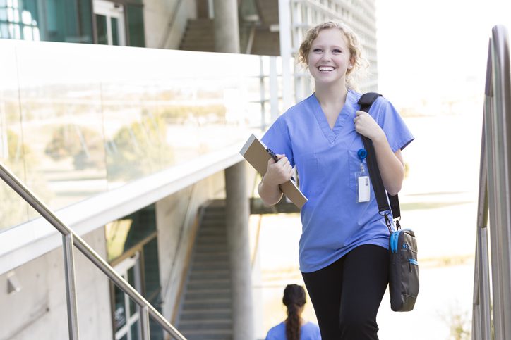 Anesthesia Associates of Rock Hill | nursing or medical student walking on college campus